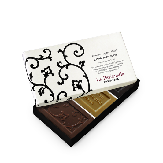 CHOCOLATE - COFFEE - VANILLA - VEGETABLE SOAP SET OF 3