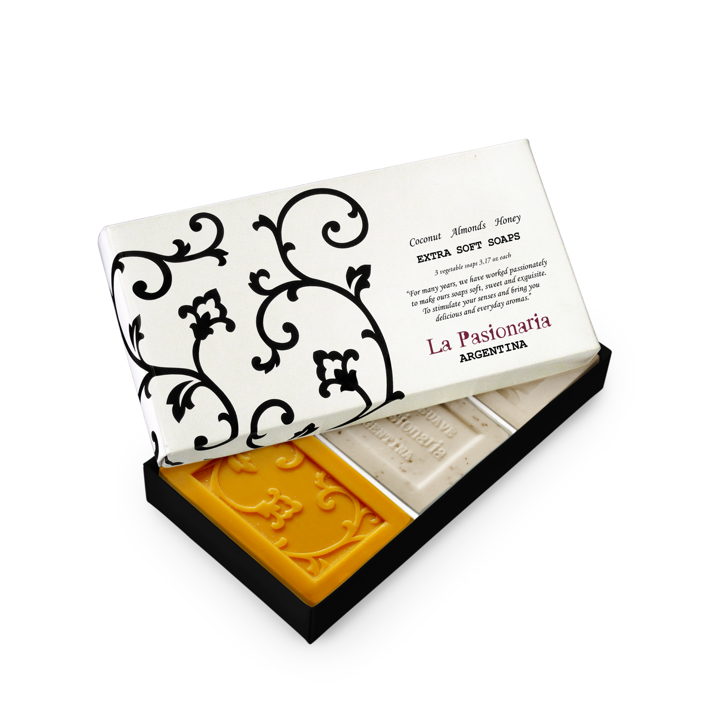 COCONUT - ALMONDS - HONEY - VEGETABLE SOAP SET OF 3